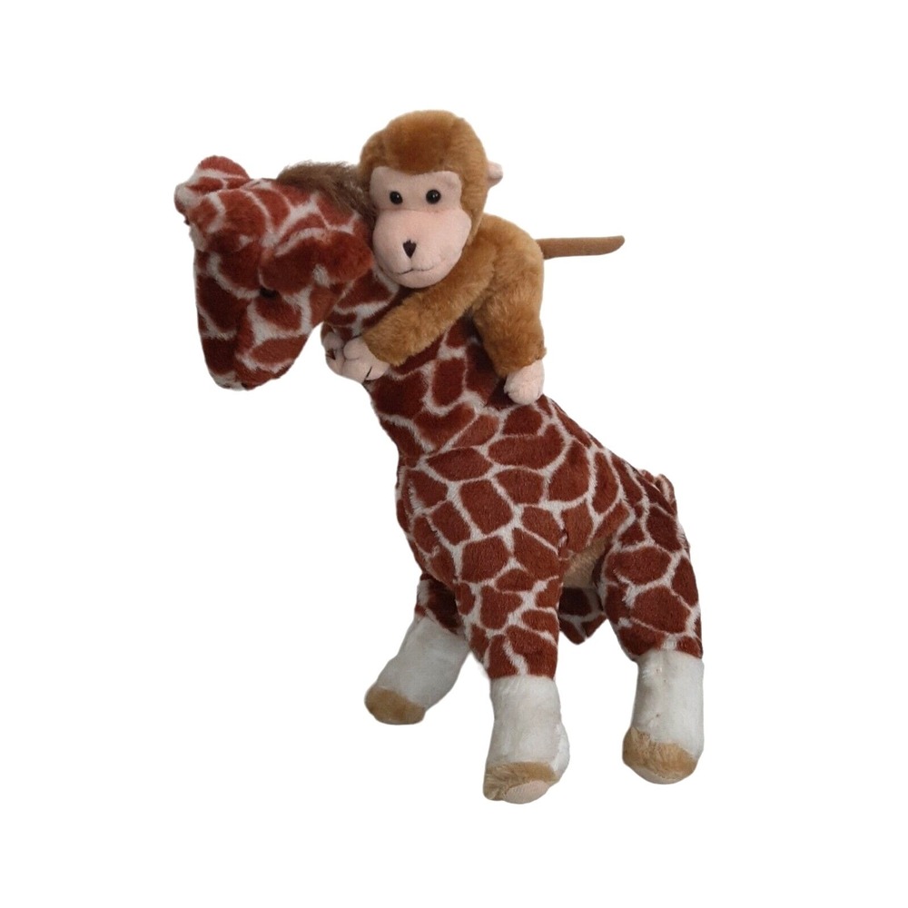 Plush Giraffe with Monkey 12" Sugar Loaf animal Sugarloaf